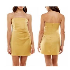 Mini Gold Strapless Dress